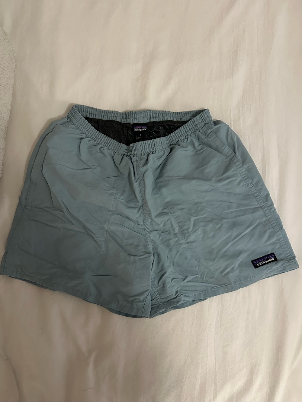 Patagonia Light Teal Elastic-Waist Swim Shorts